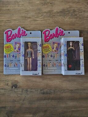 Set of 2 Vintage 1995 Basic Fun Mattel Retro Barbie Keychains NRFB 700-0 + 701-0